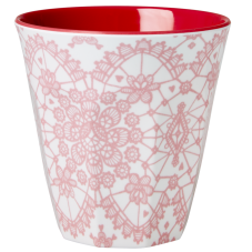 Rice DK Coral Pink Lace Print Melamine Cup
